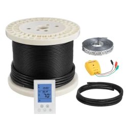 VEVOR 100 sqft Underfloor Heating Cable Kit, 120V Electric Radiant Heated Floor System, with Smart Control Thermostat & Alarm, Easy Installation for Tile, Stone, Vinyl, Home Improvement