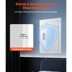 VEVOR 0.83 sq.ft Wall Safe, 3-Tier Hidden Wall Safe with Password, Key & Turning Knob, Q235 Cold-Rolled Steel In-Wall Box with Adjustable Shelves & Mounting Holes for Money, Jewelry, Passport, White