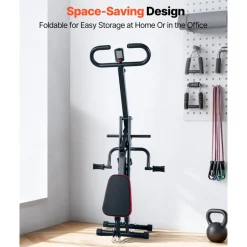 VEVOR Squat Machine, Deep Squat Rowing Machine for Home, Easy Setup & Foldable Exercise Equipment, Glute Trainer Machine with 3 High-Strength Resistance Bands, Glutes & Leg Home Workout Machine, Black