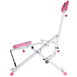 VEVOR Squat Machine, Deep Squat Rowing Machine for Home, Easy Setup & Foldable Exercise Equipment, Glute Trainer Machine with 3 High-Strength Resistance Bands, Glutes & Leg Home Workout Machine, White