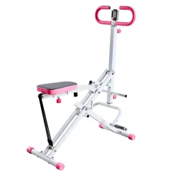 VEVOR Squat Machine, Deep Squat Rowing Machine for Home, Easy Setup & Foldable Exercise Equipment, Glute Trainer Machine with 3 High-Strength Resistance Bands, Glutes & Leg Home Workout Machine, White