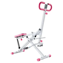 VEVOR Squat Machine, Deep Squat Rowing Machine for Home, Easy Setup & Foldable Exercise Equipment, Glute Trainer Machine with 3 High-Strength Resistance Bands, Glutes & Leg Home Workout Machine, White