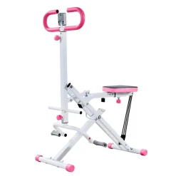 VEVOR Squat Machine, Deep Squat Rowing Machine for Home, Easy Setup & Foldable Exercise Equipment, Glute Trainer Machine with 3 High-Strength Resistance Bands, Glutes & Leg Home Workout Machine, White