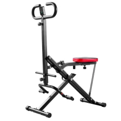 VEVOR Squat Machine, Deep Squat Rowing Machine for Home, Easy Setup & Foldable Exercise Equipment, Glute Trainer Machine with 2 High-Strength Resistance Bands, Glutes & Leg Home Workout Machine, Black