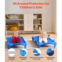 VEVOR Stackable Kiddie Cot, Pack of 6, Portable Toddler Nap Cots, Standard Size 52