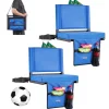 VEVOR Stadium Seat, Folding Bleacher Seat with Back Support and Thick Cushion, Padded Stadium Seats for Bleacher Includes Shoulder Strap, Hooks, Cup Holder, and Side Pocket, Black Bleachers Chair