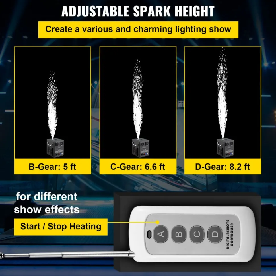 VEVOR Stage Equipment Special Effect Machine, 500W 4pcs Stage Effect Machine with Wireless Remote Control, Smart DMX Control Stage Equipment Showing Machine for Wedding, Musical Show