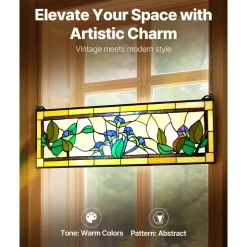 VEVOR Stained Glass Window Panel, 35.2