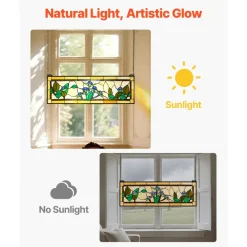 VEVOR Stained Glass Window Panel, 35.2