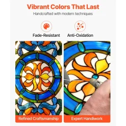 VEVOR Stained Glass Window Panel, 35.1