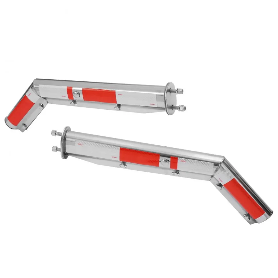 VEVOR Stainless Steel Angled Spring Loaded Mud Flap Hangers, 2-1/2" Bolt Spacing Mudflap Hangers for Semi Trucks, 1 Pair Heavy Duty Semi Truck Mud Flap Hanger Set with Reflective Strips, Silver