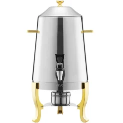 VEVOR Stainless Steel Beverage Dispenser, 3.4 Gallon Drink Dispenser  with Alcohol Burner, Hot & Cold Drink Dispensers with Spigot for Coffee Tea Hot Water, Ideal for Restaurants, Hotels, Parties