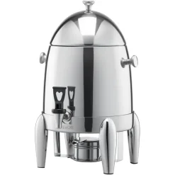 VEVOR Stainless Steel Beverage Dispenser, 2.7 Gallon Drink Dispenser with Alcohol Burner, Hot & Cold Drink Dispensers for Coffee Tea Hot Water, with Spigot Ice Tube, for Restaurants, Hotels, Parties