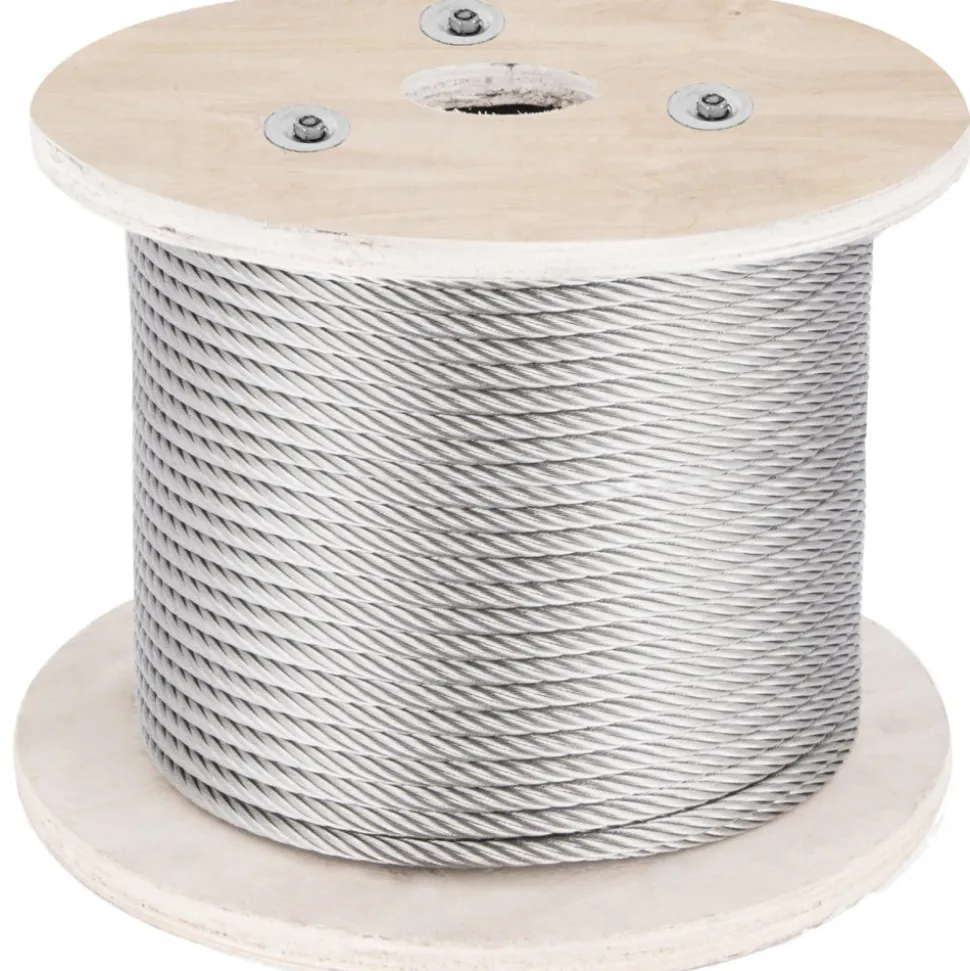 VEVOR 316 Stainless Steel Cable, 500FT Stainless Steel Wire Rope of 5/32 Inch Diameter and 1x19 Construction, 3300 LBS Breaking Strength Steel Cable for Outdoor Railing Decking DIY Balustrade