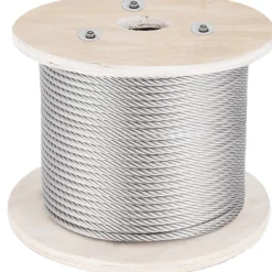 VEVOR 316 Stainless Steel Cable, 500FT Stainless Steel Wire Rope of 5/32 Inch Diameter and 1x19 Construction, 3300 LBS Breaking Strength Steel Cable for Outdoor Railing Decking DIY Balustrade