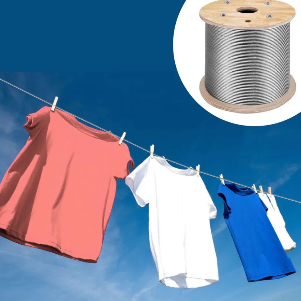 VEVOR 316 Stainless Steel Cable 1/8" 1x19 Steel Cable Wire Rope 150M/500FT Cable Railing Transport Wire Rope Cable for Railing Decking DIY Balustrade(150M)
