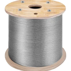 VEVOR Stainless Steel Cable 3/16"x 1000ft, T316 Marine Grade Deck Cable Railing, 1x19 Strands Construction Braided Aircraft Cable for Deck Rail String Lights Hanging Porch Fence DIY Baluster