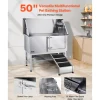 VEVOR Stainless Steel Dog Washing Station, 50 inch Pet Grooming Tub w/ Ramp, PE Water Filter Board, Faucet & Showerhead & Soap Holder Dog Bathtub for Large & Medium & Small Pets (Right Door)