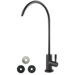 VEVOR Stainless Steel Faucet, Lead-Free Water Purifier Faucets, Reverse Osmosis Faucet with Solid Brass Valve, High Arch Drinking Water Faucets For Kitchen Sink, Bar Counter, Cafe Shop, Matte Black