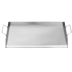 VEVOR Stainless Steel Griddle, 18x16 inch Universal Flat Top Rectangular Plate, Gas Grill Griddle for BBQ Grill, Teppanyaki, Portable Family Cookware with Handle, for Camping Tailgating Party