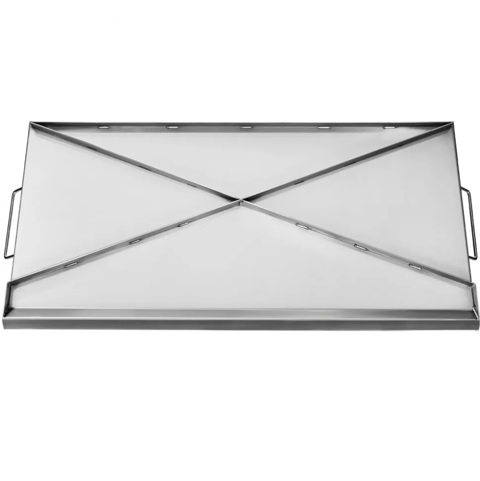 VEVOR Stainless Steel Griddle, 32x16 inch Universal Flat Top Rectangular Plate, Gas Grill Griddle for BBQ Grill, Teppanyaki, Portable Family Cookware with Handle, for Camping Tailgating Party