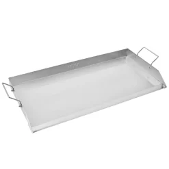 VEVOR Stainless Steel Griddle, 32x16 inch Universal Flat Top Rectangular Plate, Gas Grill Griddle for BBQ Grill, Teppanyaki, Portable Family Cookware with Handle, for Camping Tailgating Party