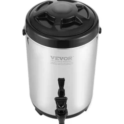 VEVOR Stainless Steel Insulated Beverage Dispenser, 2 Gallon 7.6 Liter, Thermal Hot and Cold Drink Server Dispenser with Spigot Handle, Food-grade for Hot Tea Coffee Water Restaurant Drink Shop