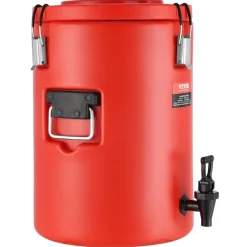 VEVOR Stainless Steel Insulated Beverage Dispenser, 4.5 Gallon 17.2 Liter, Thermal Hot and Cold Drink Server Dispenser with Spigot Handle, Food-grade for Hot Tea Coffee Water Restaurant Drink Shop