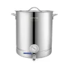 VEVOR Stainless Steel Kettle, 5 GALLON Brewing Pot, Tri Ply Bottom for Beer, Brew Kettle Pot, Home Brewing Supplies Includes Lid, Handle, Thermometer, Ball Valve Spigot, Filter, Filter Tray