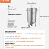 VEVOR 304 Stainless Steel Kettle, 8 GALLON Beer Brew Fermentor, Brew Bucket Fermentor for Brewing, Home Brewing Supplies with Base, Kettle Stock Pot Includes Lid, Handle, Valve, Spigot, Thermometer