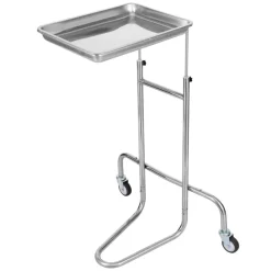 VEVOR Stainless Steel Lab Carts, Lab Utility Cart with Single Tray, Mobile Medical Cart with 2 Silent Wheels, Lab Rolling Cart for Lab, Clinic, Hospital, Salon