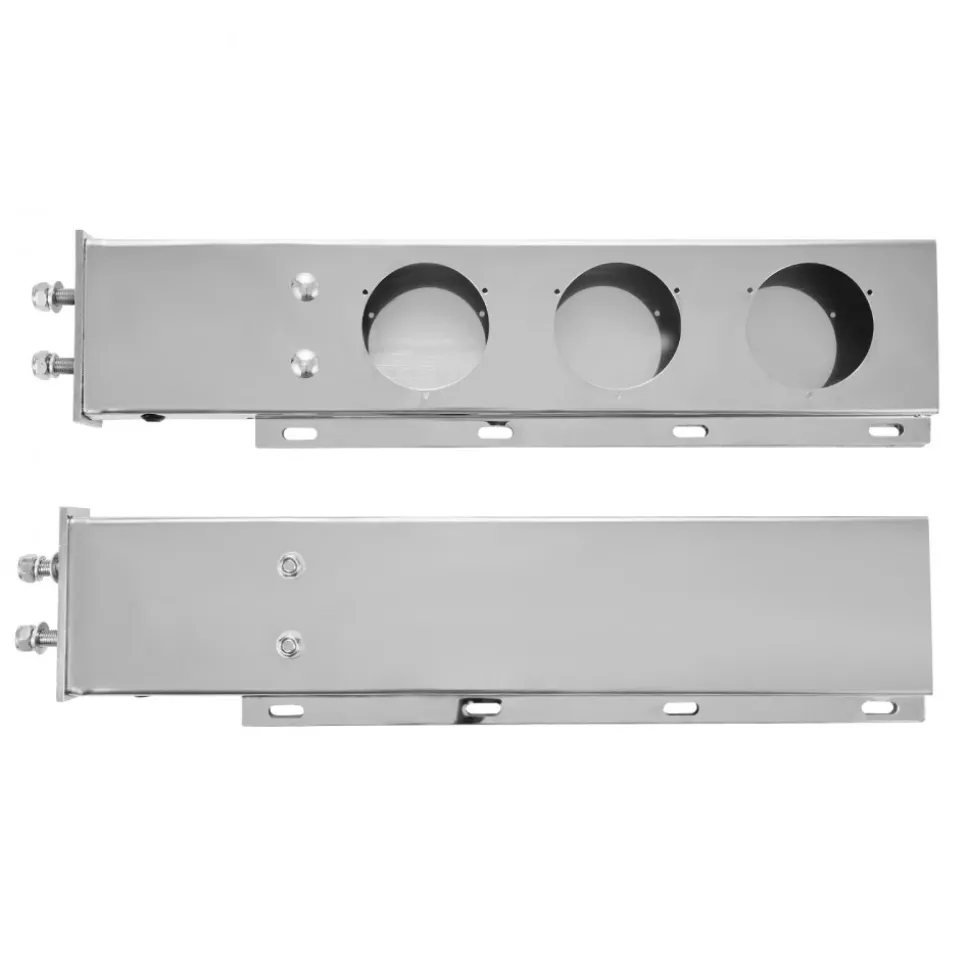 VEVOR Stainless Steel Mud Flap Hangers with Light Cutouts, 2-1/2" Bolt Spacing, Spring Loaded Mudflap Hangers for Semi Trucks, 1 Pair Heavy Duty Semi Truck Mud Flap Hanger Set, Silver
