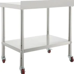 VEVOR Stainless Steel Prep Table, 24 x 72 x 34 Inch, 880 lbs Load Capacity, Heavy Duty Metal Worktable with 3 Adjustable Height Levels, Commercial Workstation for Kitchen Garage Restaurant Backyard