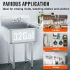 VEVOR Stainless Steel Prep & Utility Sink, 1 Compartment Free Standing Small Sink Include Faucet & legs, 27"x41" Commercial Single Bowl Sinks for Garage, Restaurant, Kitchen, Laundry
