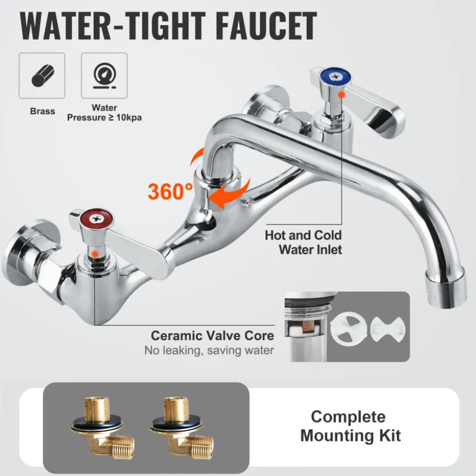 VEVOR Stainless Steel Prep & Utility Sink, 1 Compartment Free Standing Small Sink Include Faucet & legs, 27"x41" Commercial Single Bowl Sinks for Garage, Restaurant, Kitchen, Laundry