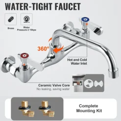 VEVOR Stainless Steel Prep & Utility Sink, 1 Compartment Free Standing Small Sink Include Faucet & legs, 21