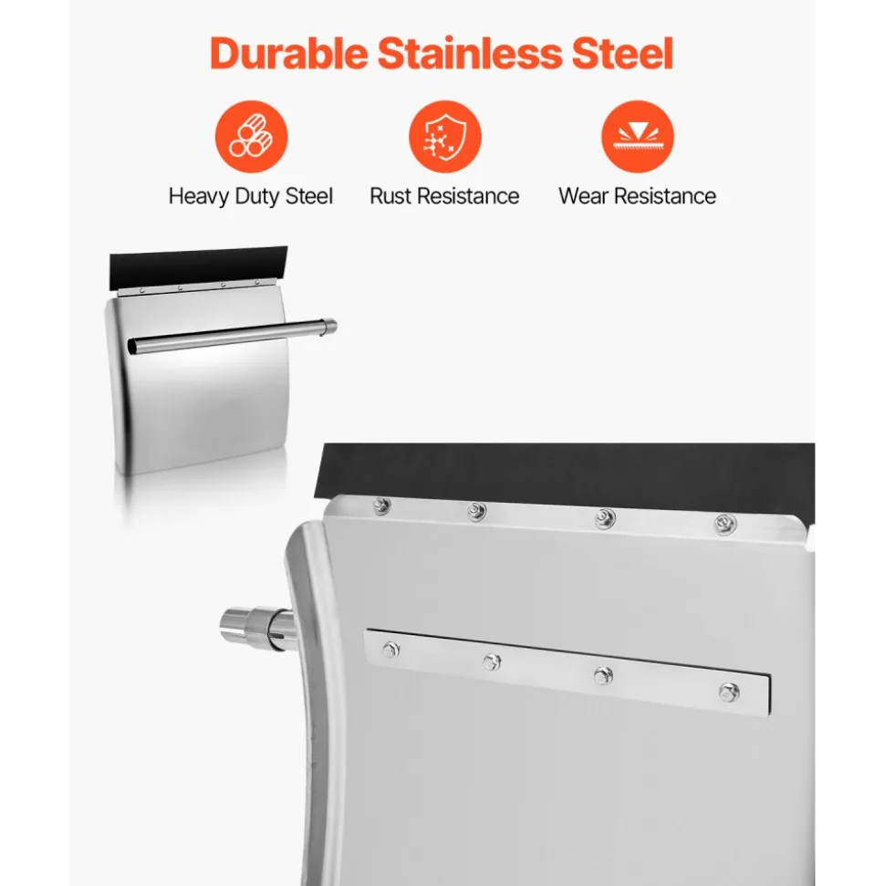 VEVOR Stainless Steel Quarter Fenders for Semi Trucks, 24" x 24" Semi Truck Fenders with Tube Bracket and Mounting Hardware, 1 Pair Right & Left Quarter Fender Set, Fit for Freightliner, Peterbilt