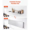 VEVOR Stainless Steel Shelf 12" x 48" Foldable Wall Mount Floating Shelf, Heavy-Duty Commercial Shelves with Brackets, 300LBS Capacity, Easy to Clean, Suitable for Restaurant, Home Kitchen, Garage