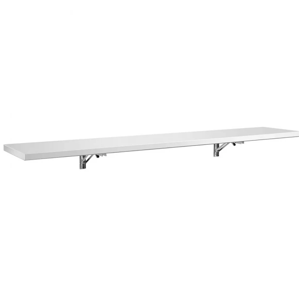 VEVOR Stainless Steel Shelf 12" x 72" Foldable Wall Mount Floating Shelf, Heavy-Duty Commercial Shelves with Brackets, 300LBS Capacity, Easy to Clean, Suitable for Restaurant, Home Kitchen, Garage