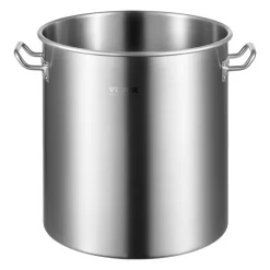 VEVOR Stainless Steel Stockpot, 42 Quart Large Cooking Pots, Cookware Sauce Pot with Basket, Lid, and Handle, Heavy Duty Commercial Grade Stock Pot, Sanding Treatment, for Large Groups Events Silver