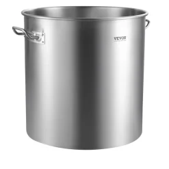 VEVOR Stainless Steel Stockpot, 84 Quart Large Cooking Pots, Cookware Sauce Pot with Basket, Lid, and Handle, Heavy Duty Commercial Grade Stock Pot, Sanding Treatment, for Large Groups Events Silver