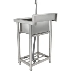 VEVOR Stainless Steel Utility Sink, 1 Compartment Free Standing Small Sink Include Faucet & legs, 16 x 13 x 8.7 in Commercial Single Bowl Sinks for Garage, Restaurant, Kitchen, Laundry