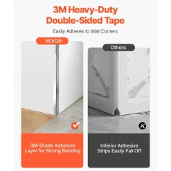VEVOR Stainless Steel Wall Corner Protector, 2 x 2 x 48 inch, 10 Pack Metal Corner Guards, 304 Stainless Steel Edge Trim 90-Degree Angle for Home,Office,Commercial Wall Protection, with 3m Tape