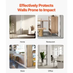 VEVOR Stainless Steel Wall Corner Protector, 1 x 1 x 48 inch, 10 Pack Metal Corner Guards, 304 Stainless Steel Edge Trim 90-Degree Angle for Home,Office,Commercial Wall Protection, with 3m Tape