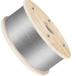 VEVOR 316 Stainless Steel Wire Rope 500ft Length, Steel Wire Cable 3/16 Inch, Steel Cable Railing Decking With 1x19 Strands Construction, 4700lbs Breaking Strength For Stair, Handrail, Clothesline
