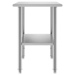 VEVOR Stainless Steel Work Table, 24x48 Inch Food Prep Table, Commercial Kitchen Workstation with Adjustable Undershelf, Metal Heavy Duty Utility Worktable, for Restaurant Home Hotel Garage Outdoor