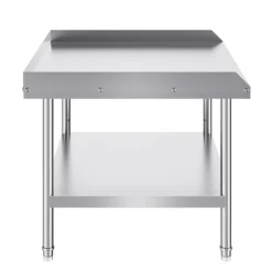 VEVOR Stainless Steel Work Table, 30 x 36 x 26 Inch Commercial Food Prep Worktable, 3-Sided Backsplash Heavy Duty Prep Worktable, Metal Work Table with Adjustable Height for Restaurant Home Hotel