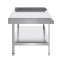 VEVOR Stainless Steel Work Table 30 x 36 x 38 Inch, with 4 Wheels, 3 Adjustable Height Levels, Heavy Duty Food Prep Worktable for Commercial Kitchen Restaurant, Silver