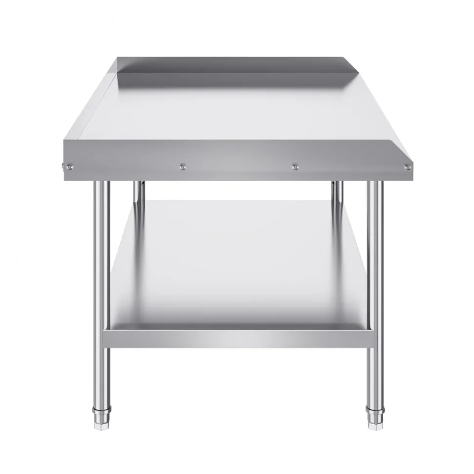 VEVOR Stainless Steel Work Table 30 x 36 x 38 Inch, with 4 Wheels, 3 Adjustable Height Levels, Heavy Duty Food Prep Worktable for Commercial Kitchen Restaurant, Silver