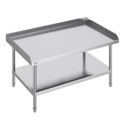 VEVOR Stainless Steel Work Table 30 x 36 x 38 Inch, with 4 Wheels, 3 Adjustable Height Levels, Heavy Duty Food Prep Worktable for Commercial Kitchen Restaurant, Silver